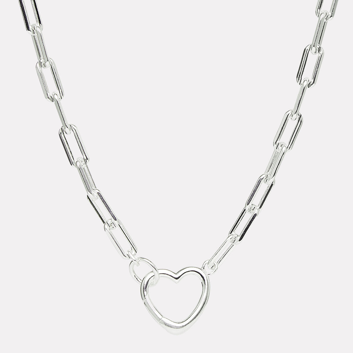 Sterling Silver Cuore Chain Link Necklace
