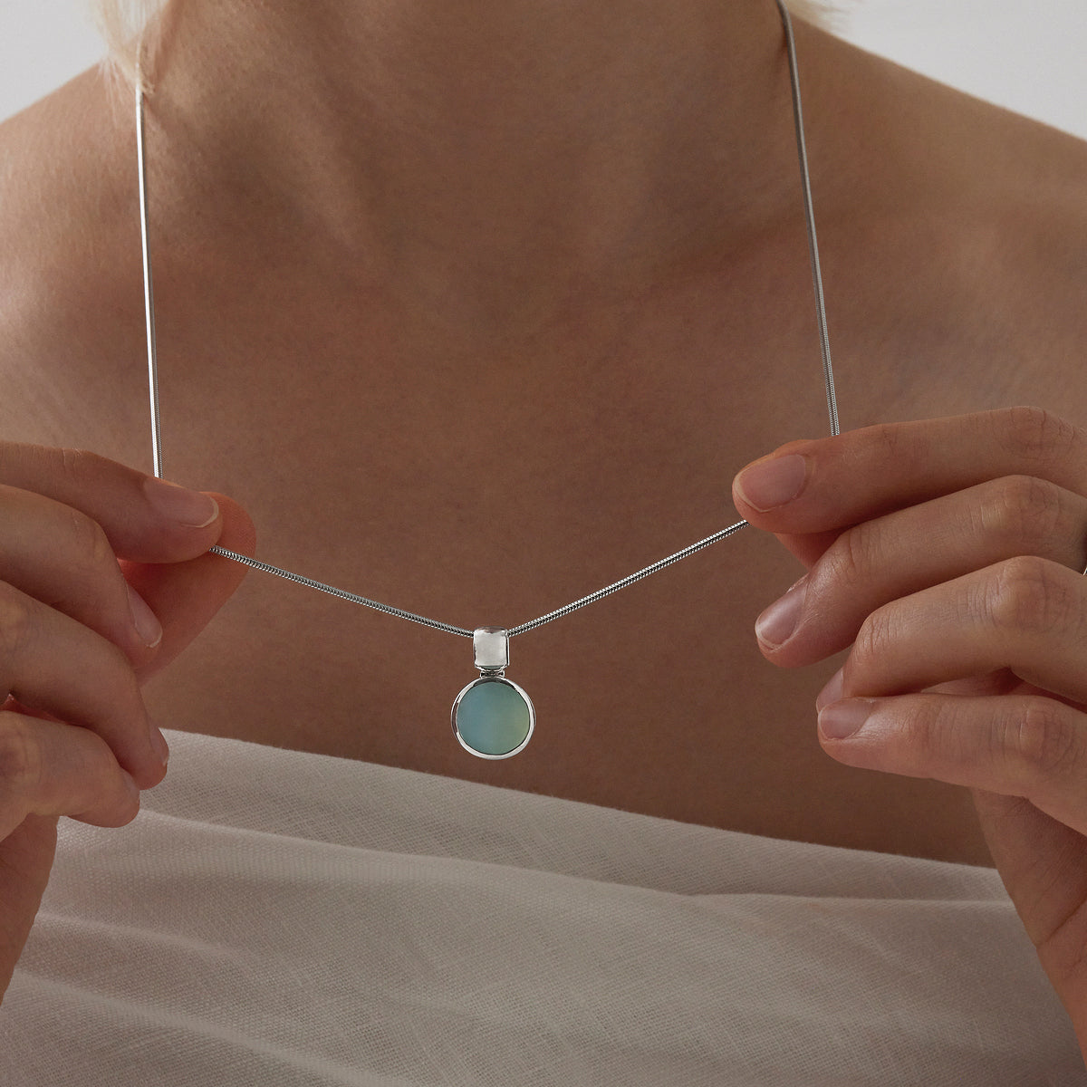Chroma Aqua Chalcedony Necklace