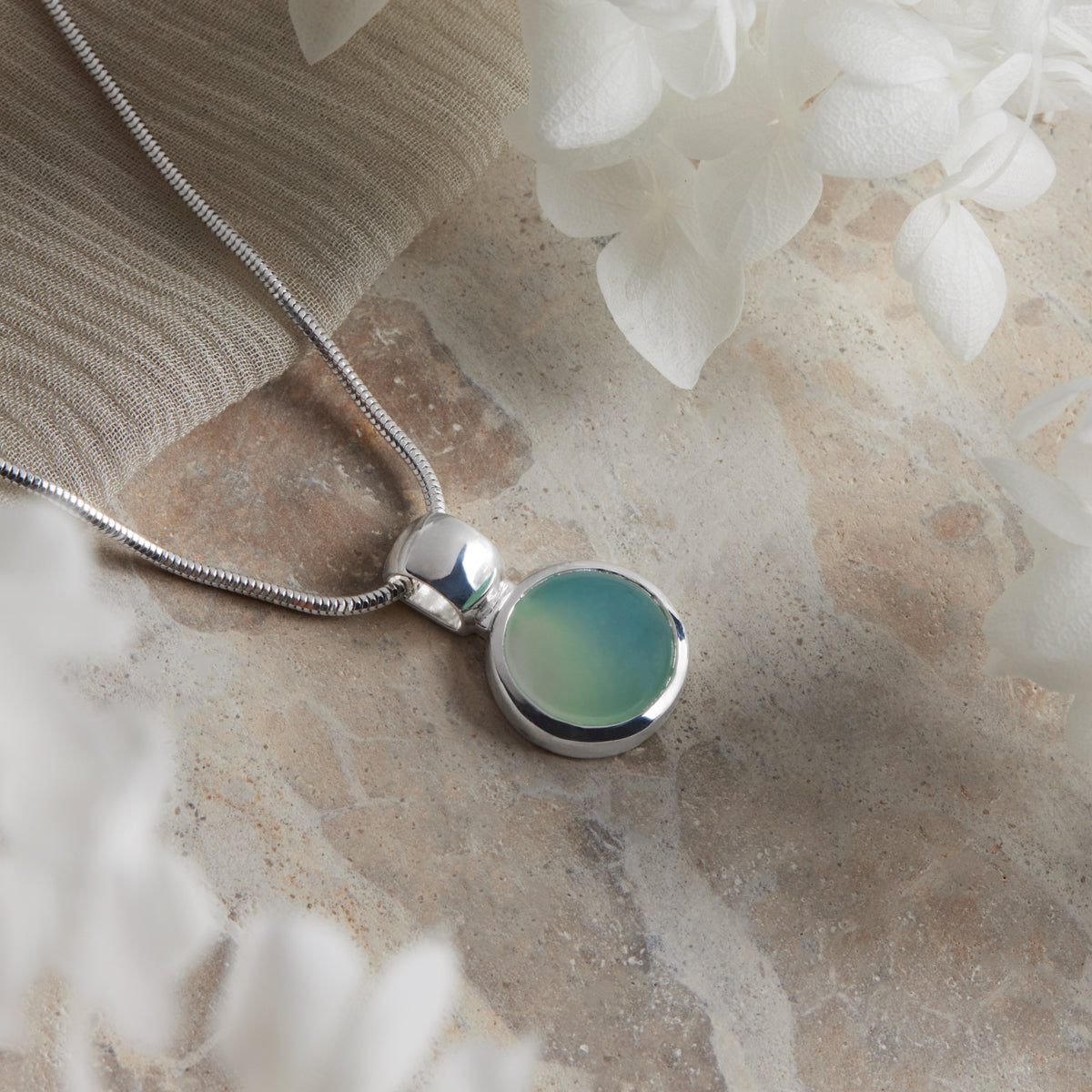 Chroma Aqua Chalcedony Necklace
