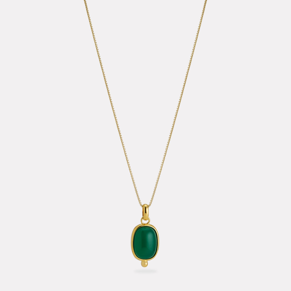 Sil Yell Gold Fleur Green Onyx Pendant