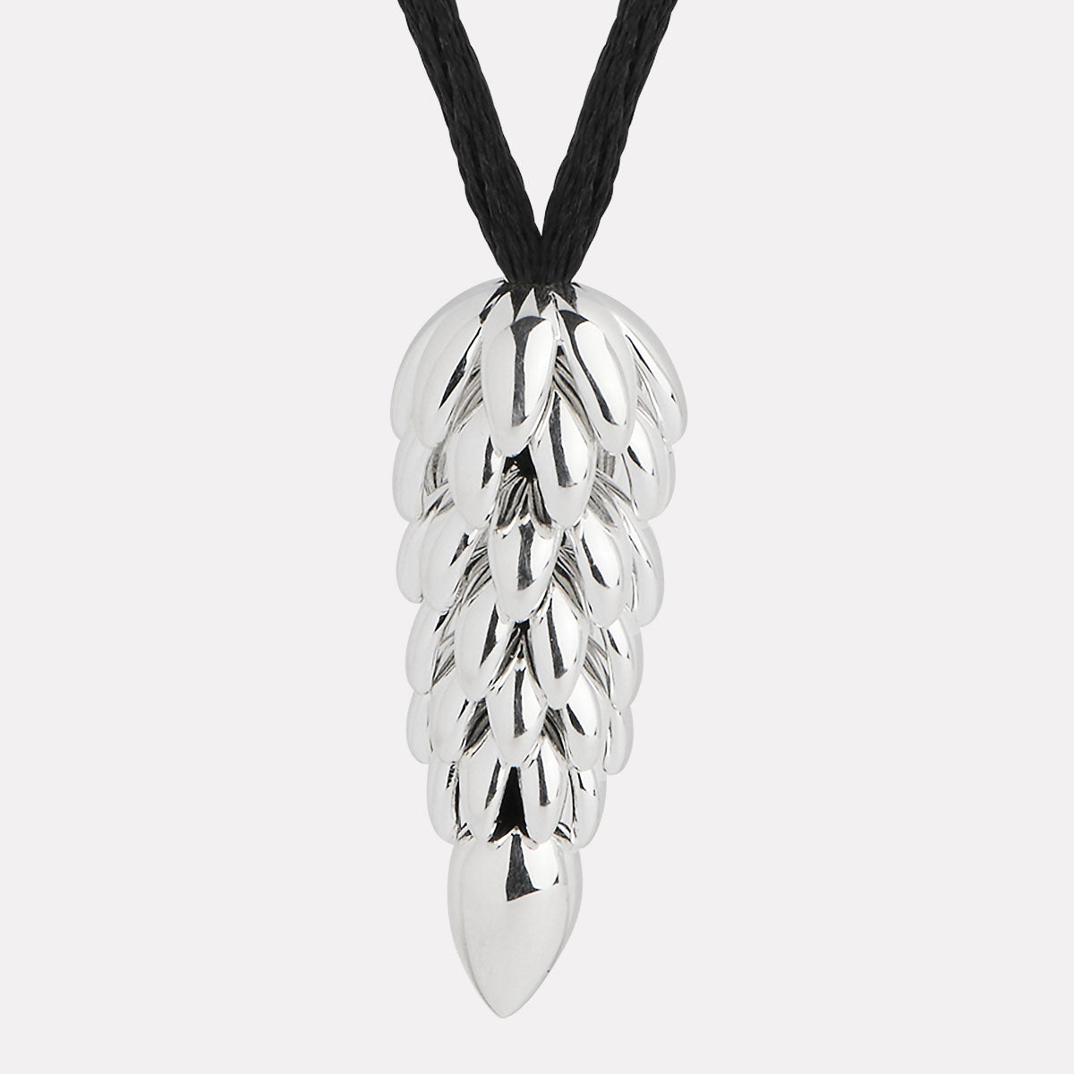 Sterling Silver Midnight Bloom Silver Necklace
