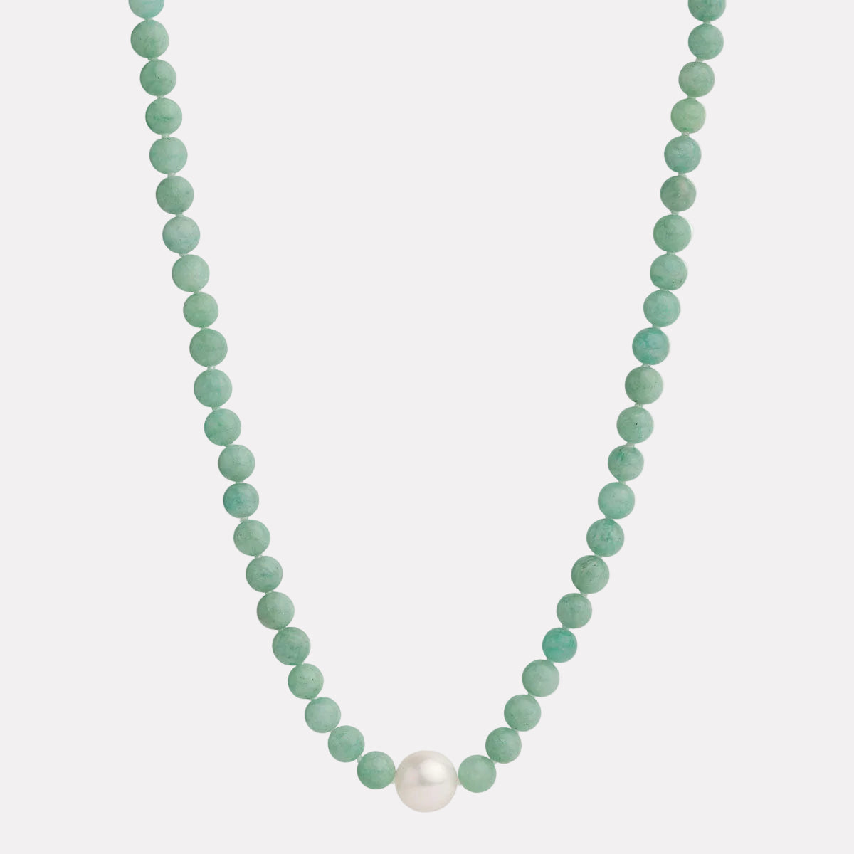 Sterling Silver Sunset Amazonite & Pearl Necklace