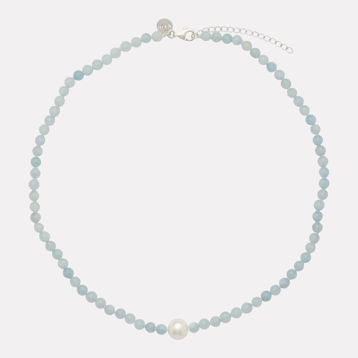 Sunset Aquamarine & Pearl Necklace