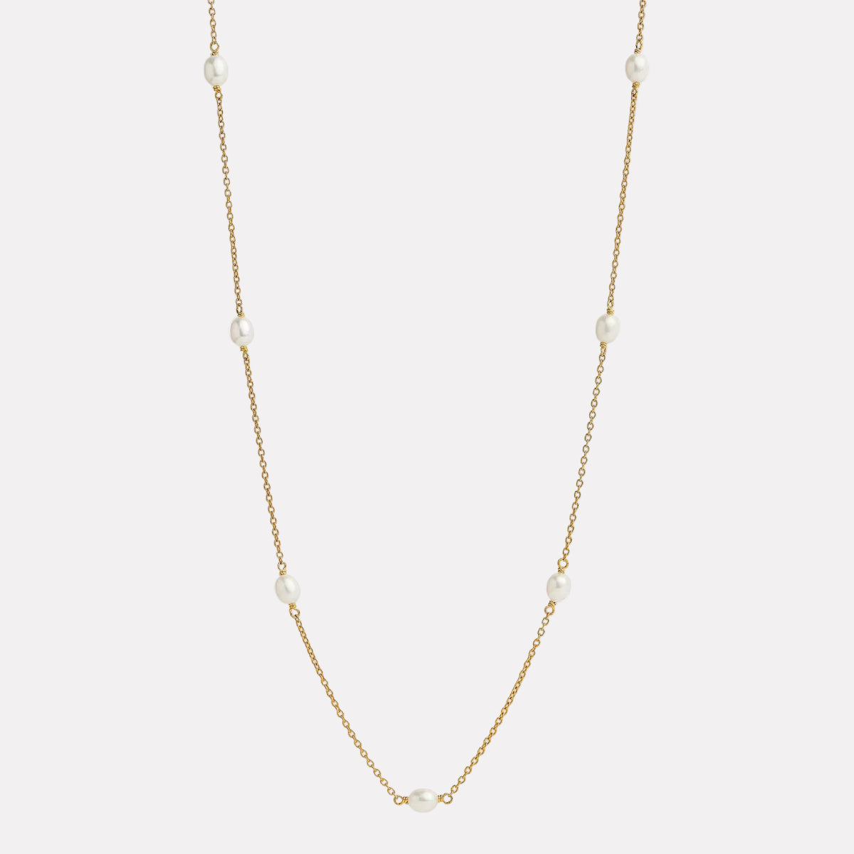 Yellow Gold Tidal Whisper Pearl Necklace