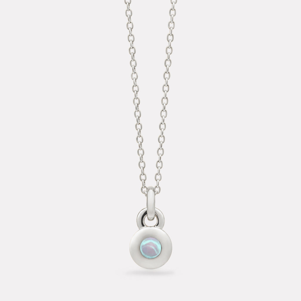Sterling Silver October Opal Birthstone Necklace