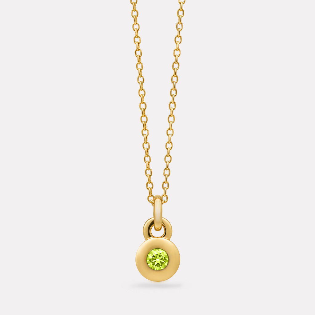 Yellow Gold August Peridot Birthstone Necklace