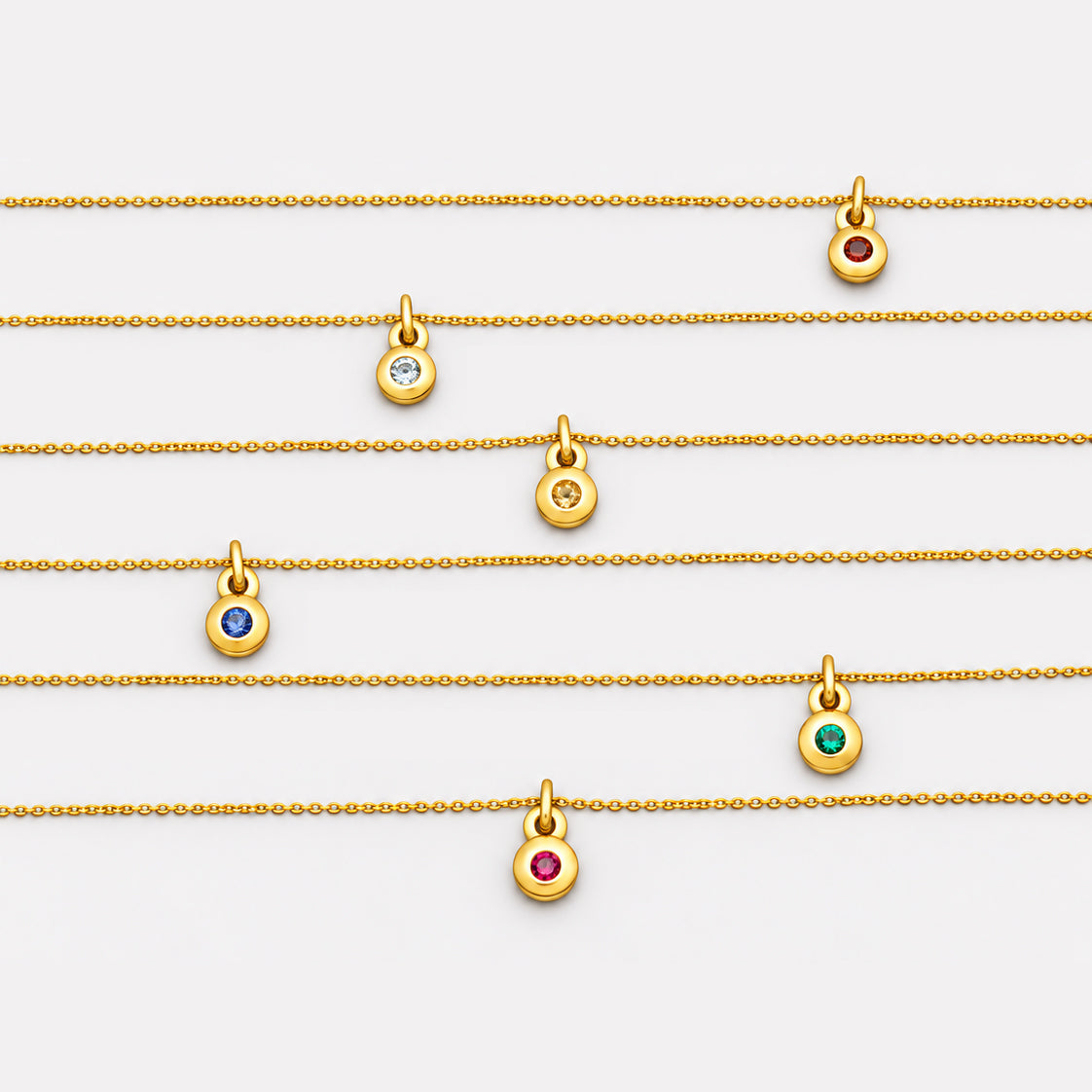 July Ruby Birthstone Necklace