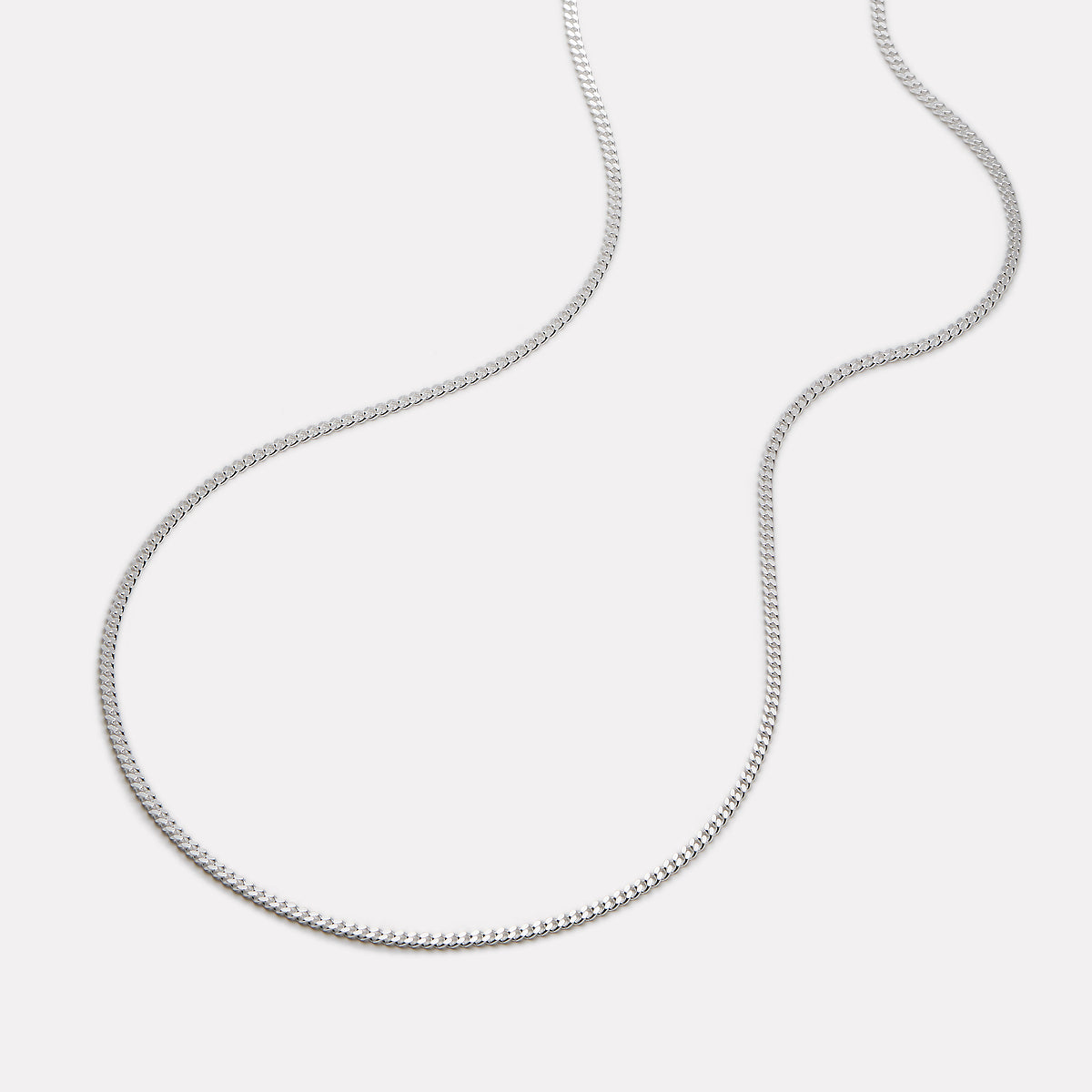 Cuban Men's Silver Chain Necklace 2.1mm