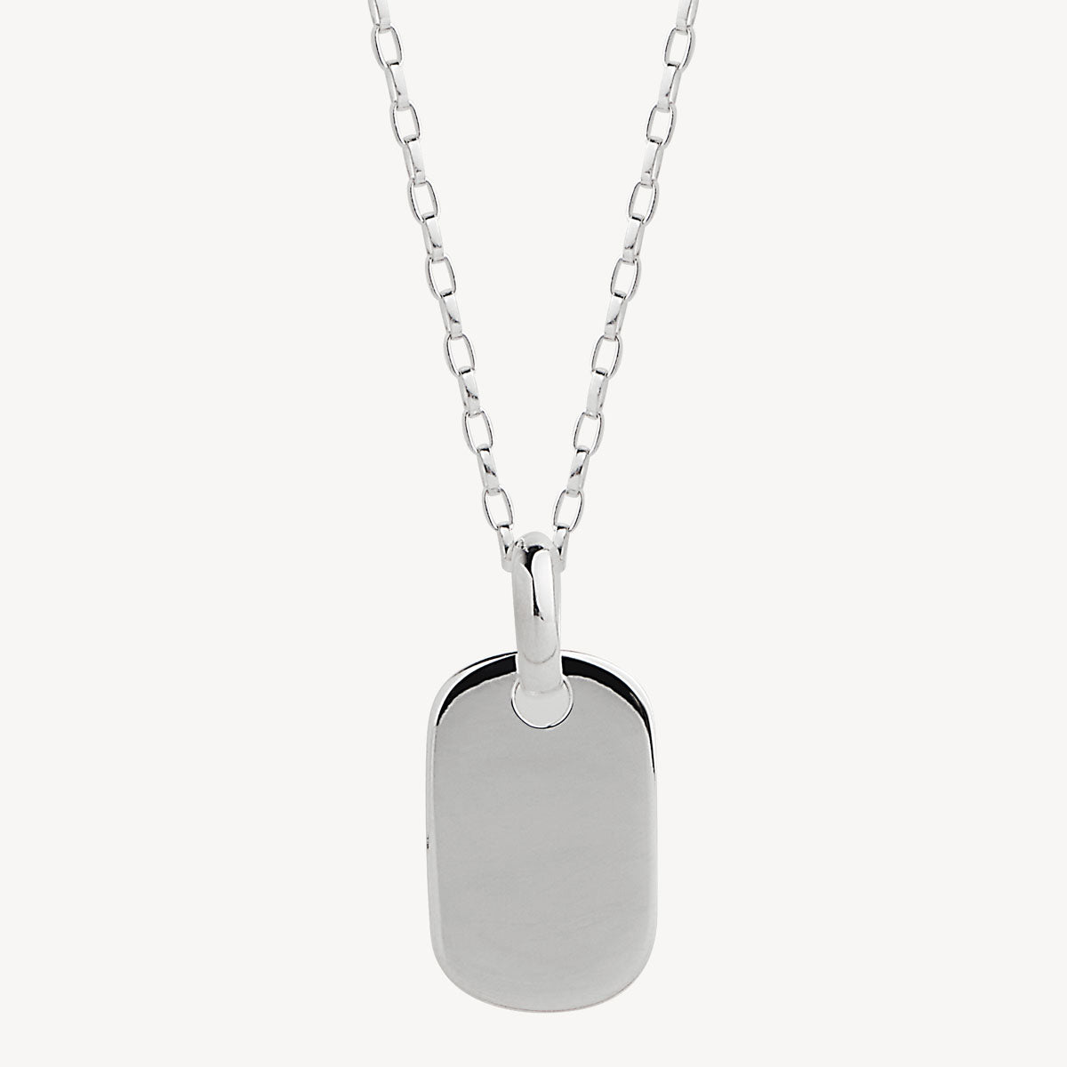 Sterling Silver Moto Men’s Silver Dog Tag Pendant