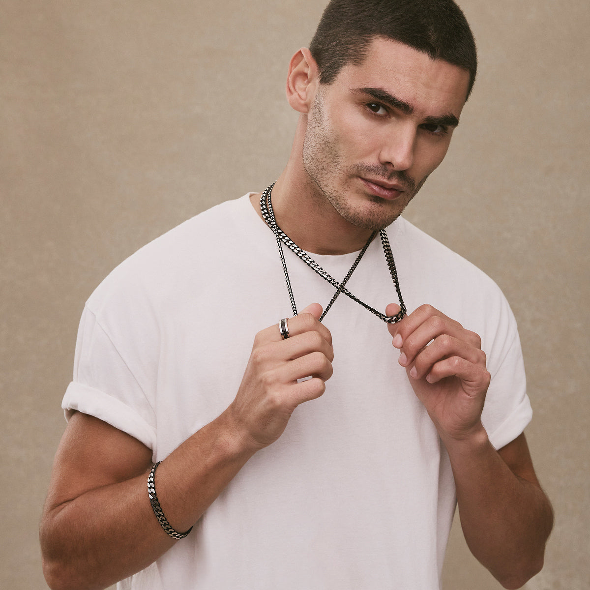 Nero Men’s Steel Curb Chain Necklace (Bold)