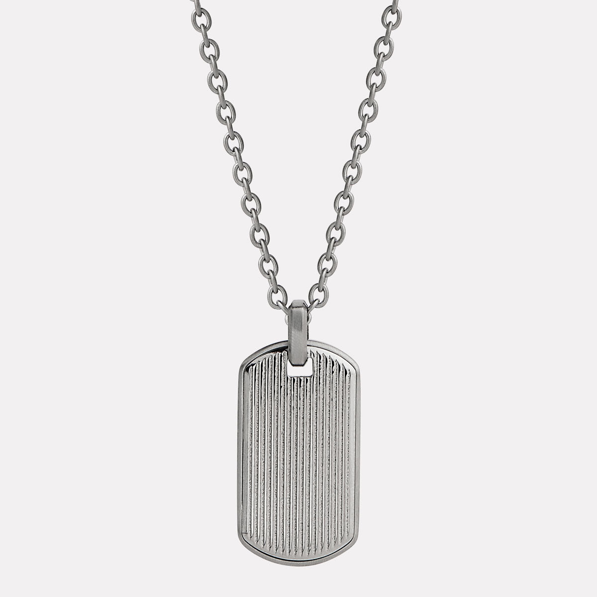 Stainless Steel Rocca Men’s Stainless Steel Dog Tag Pendant