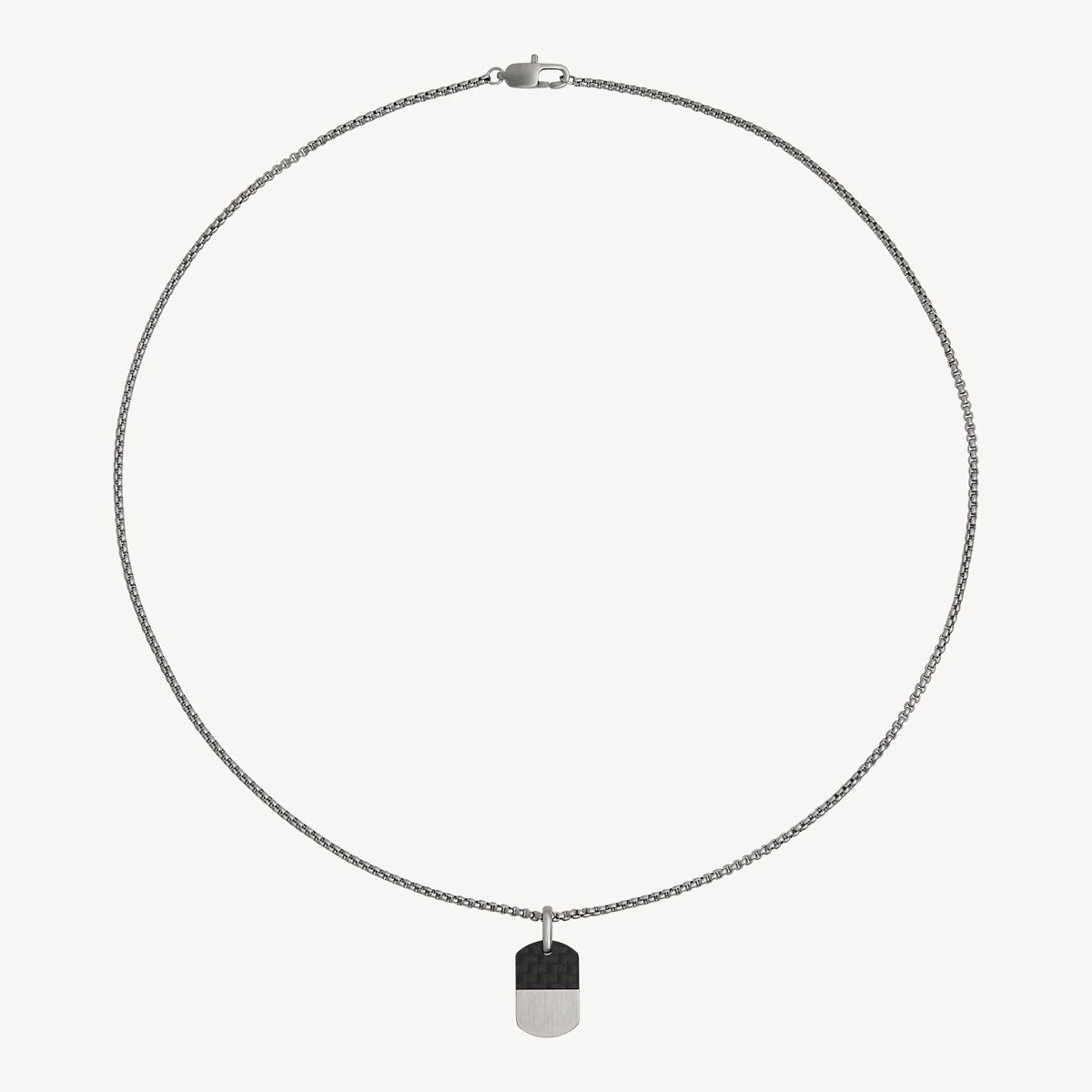 The Aviator Carbon Fibre and Steel Dog Tag Pendant