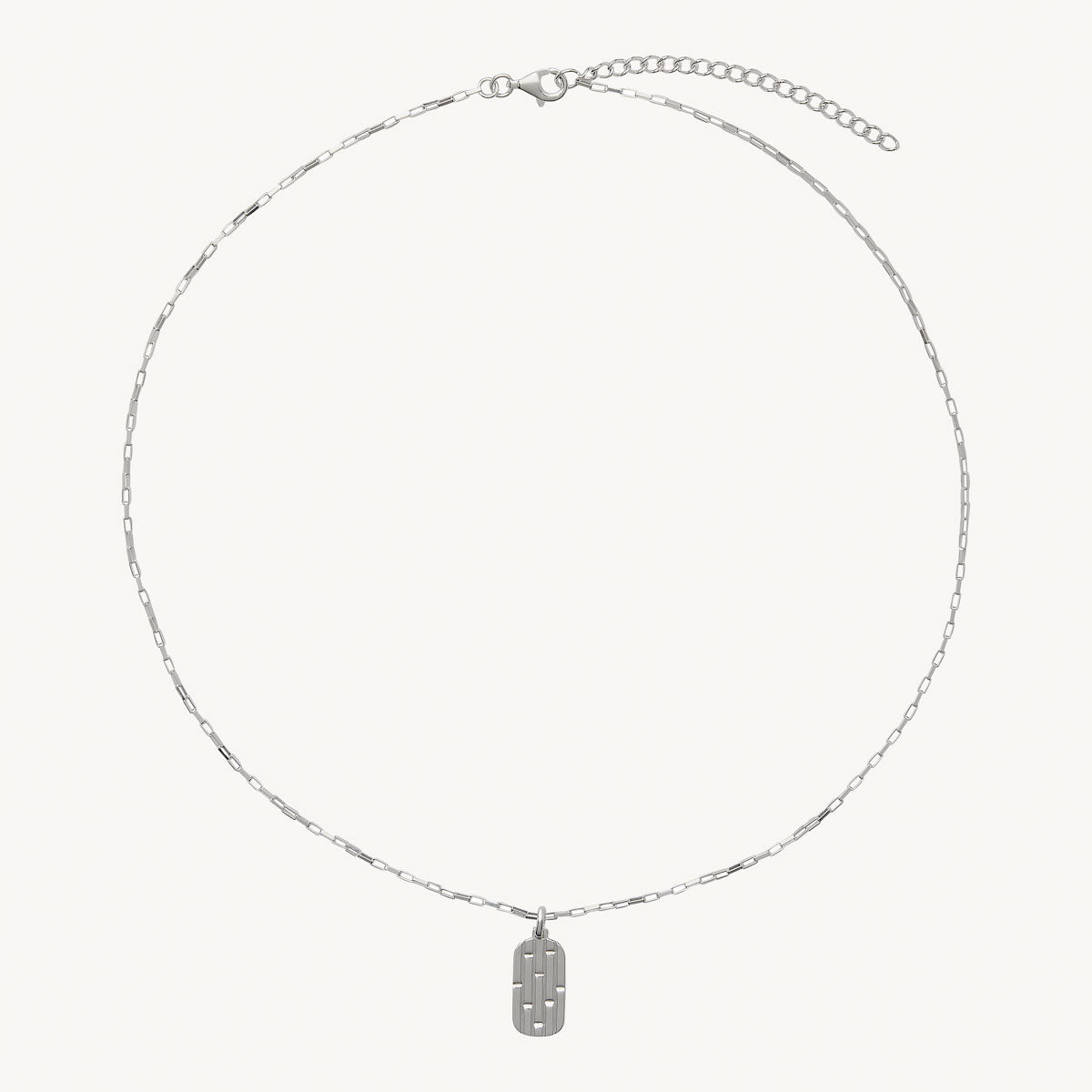 The Maker Men's Silver Necklace (55cm+ext)