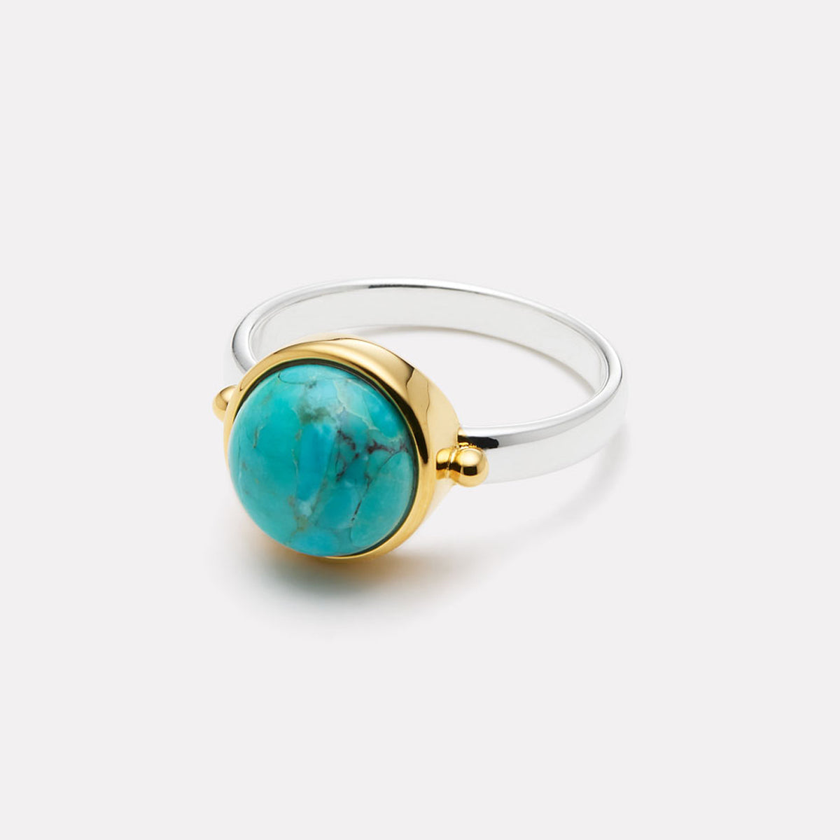 Sil Yell Gold The Enchantress Turquoise Ring