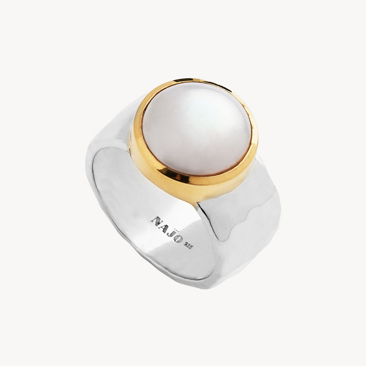 Sil Yell Gold Chroma Pearl Ring