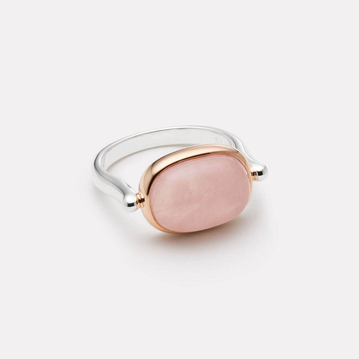 Sil Rose Gold Fleur Rose Quartz Ring