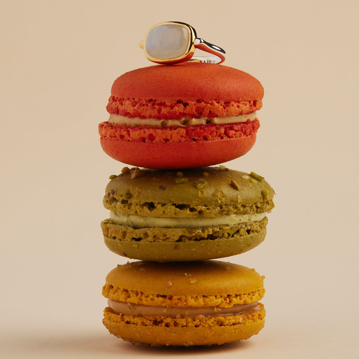 Fleur Rainbow Moonstone Ring