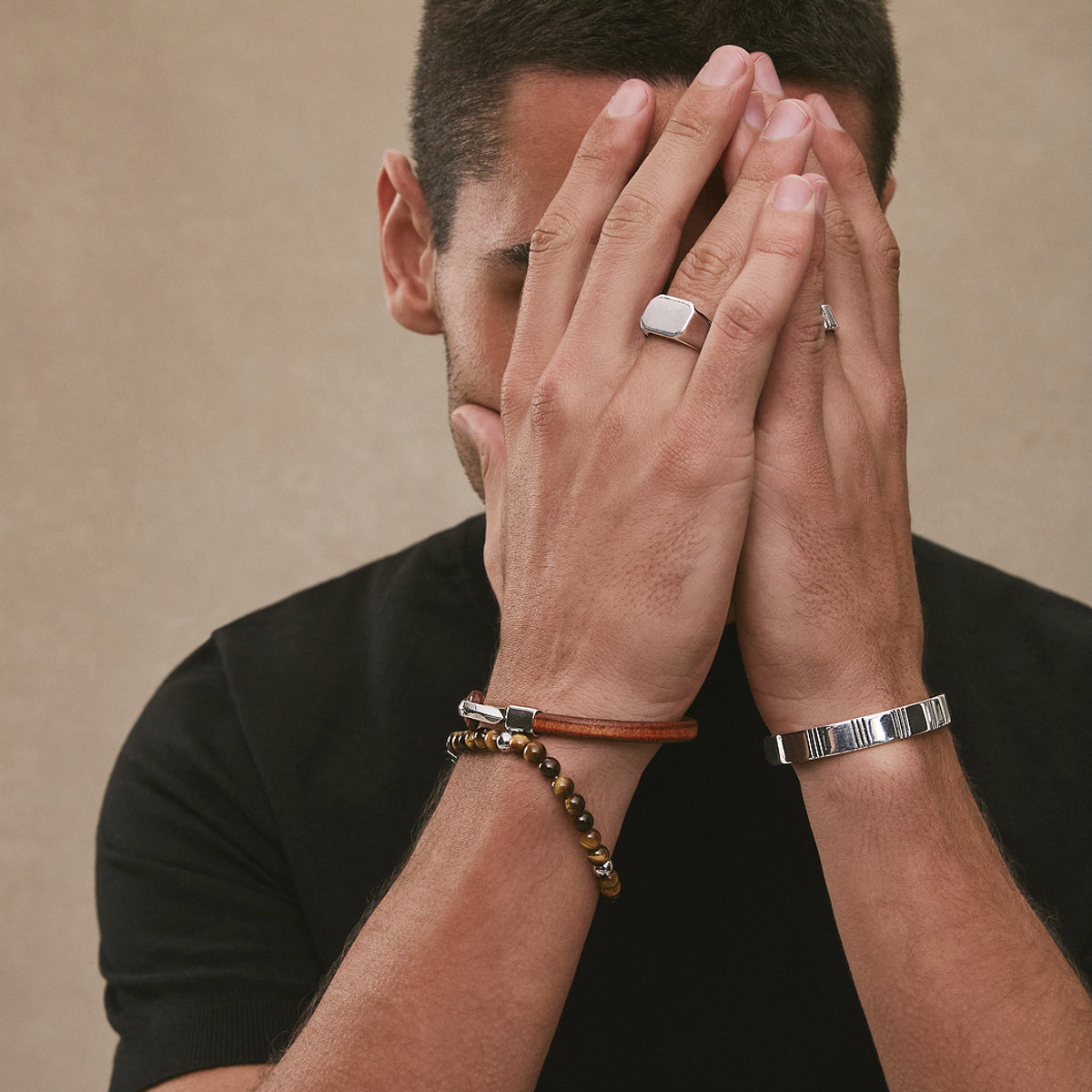 Atlas Men's 6mm Beaded Tiger's Eye Bracelet