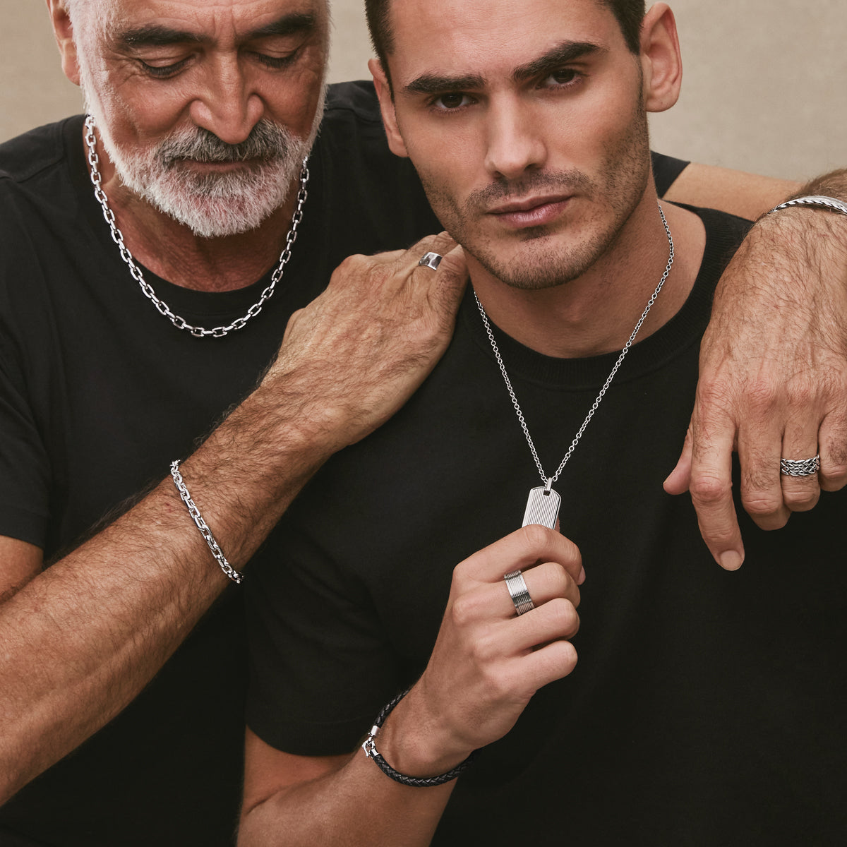 Rocca Men’s Stainless Steel Dog Tag Pendant