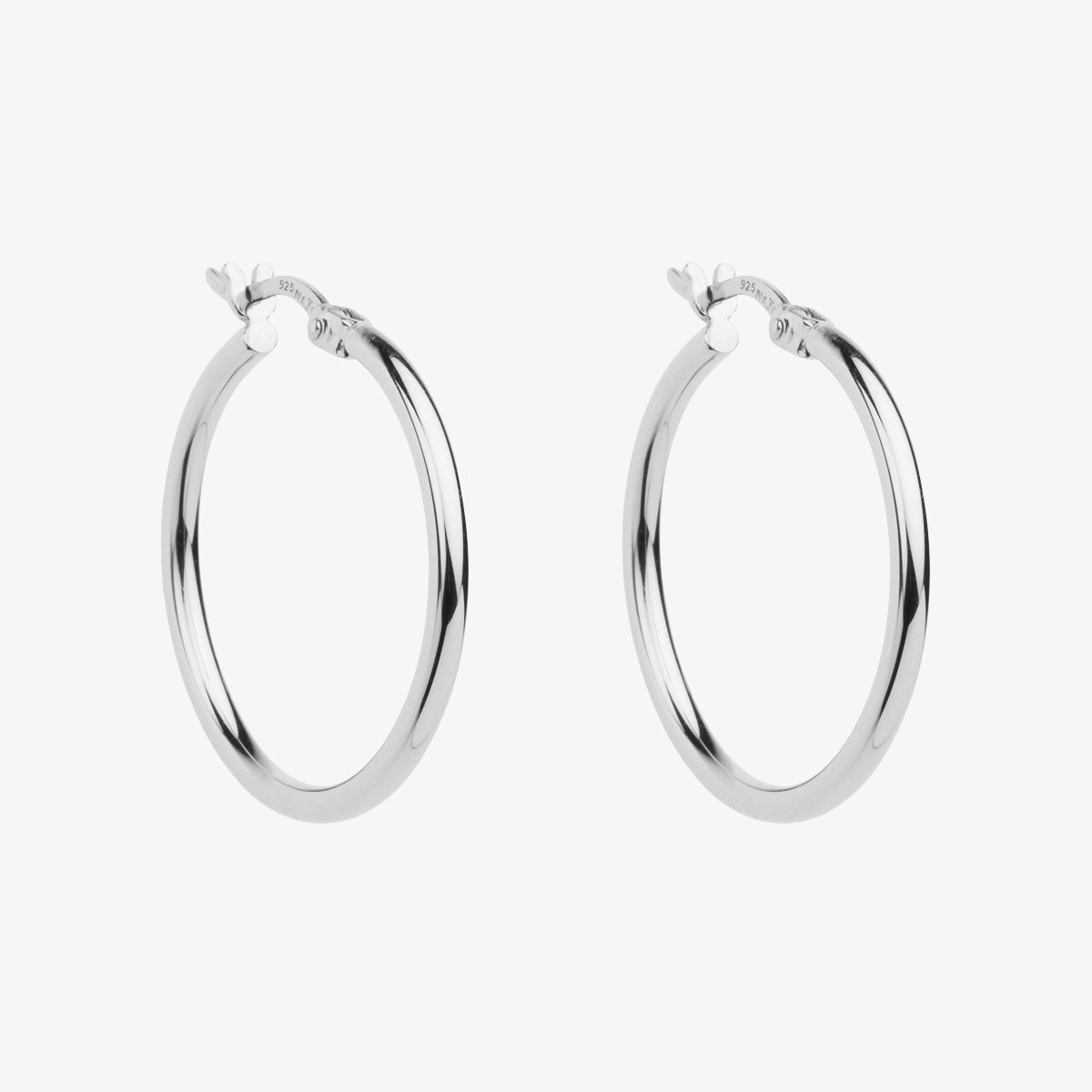 Sterling Silver Simple Hoop 2x25mm