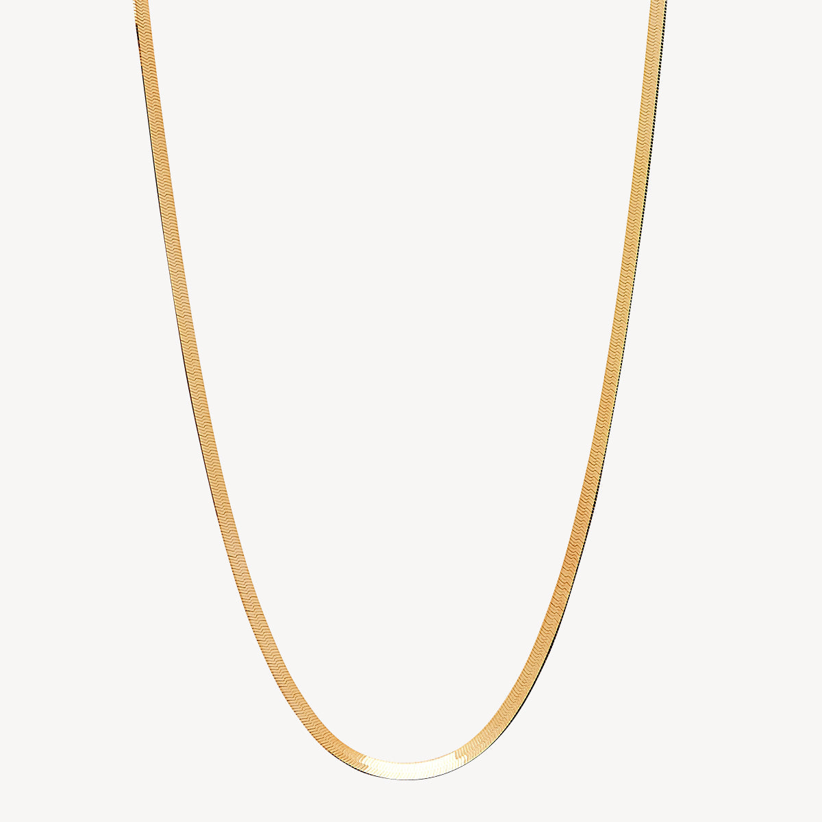 Yellow Gold Herringbone Necklace
