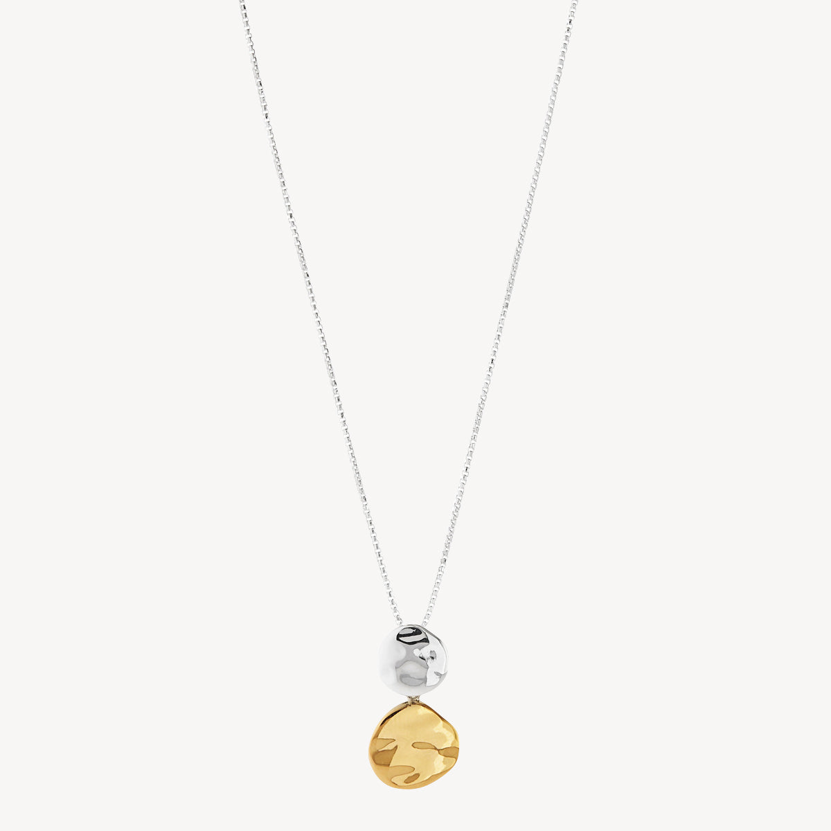 Sil Yell Gold Shard Double Disk Necklace