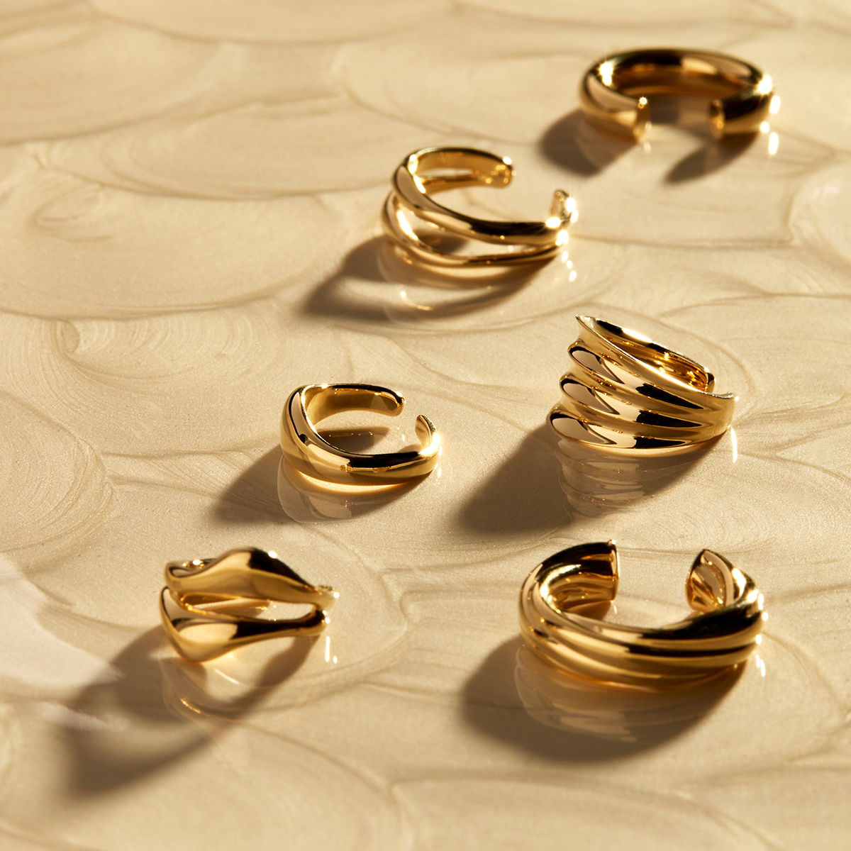 Gold Ear Cuff Earrings