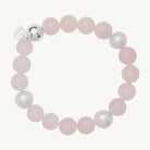 Sterling Silver Sunset Rose Quartz & Pearl Stretch Bracelet