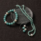 Sunset Amazonite & Pearl Stretch Bracelet