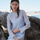 Sunset Amazonite & Pearl Stretch Bracelet