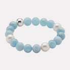 Sunset Aquamarine & Pearl Stretch Bracelet