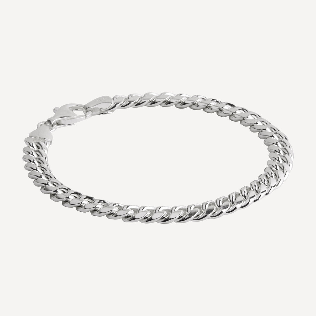 Cuban Men's Silver Chain Bracelet