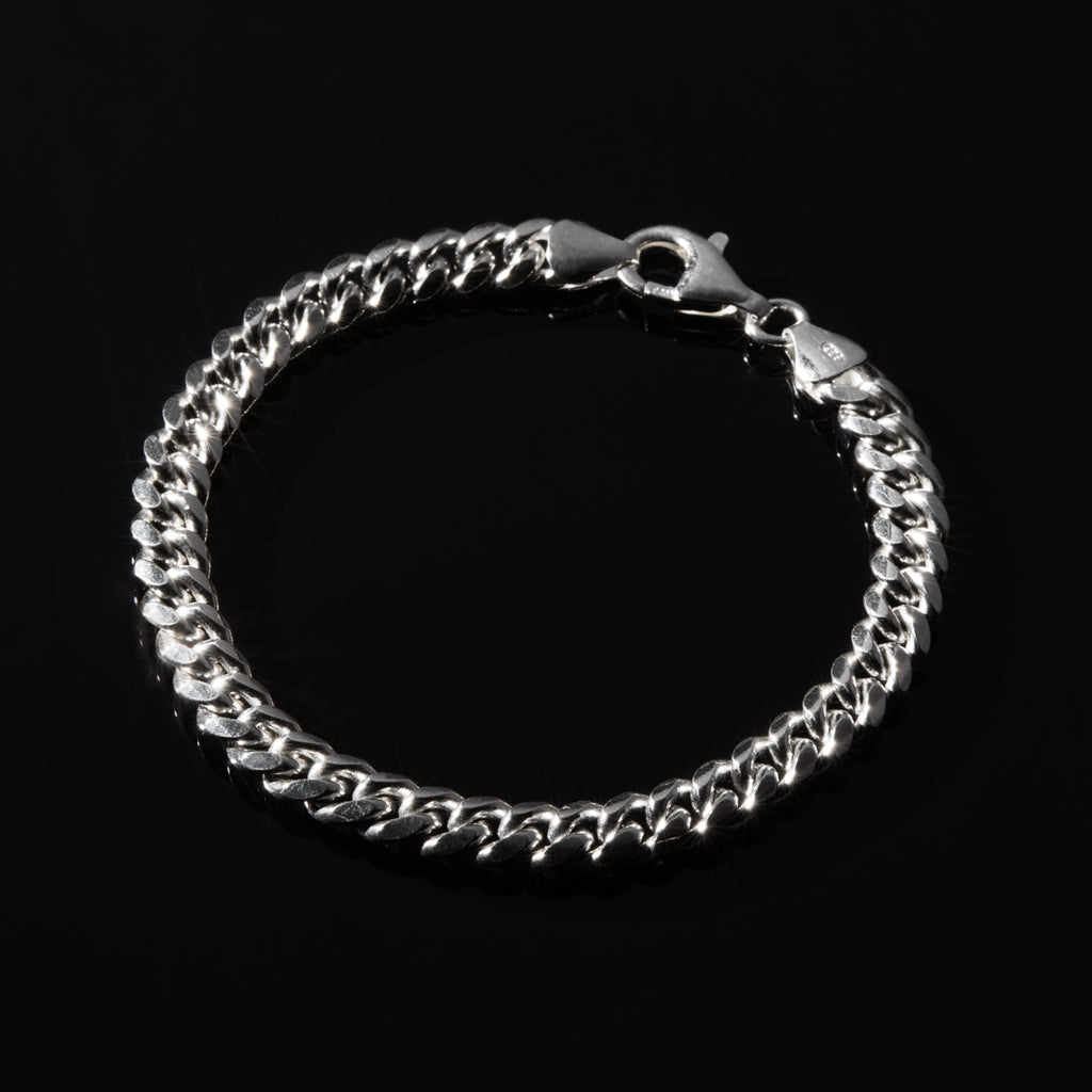 Cuban Men's Silver Chain Bracelet