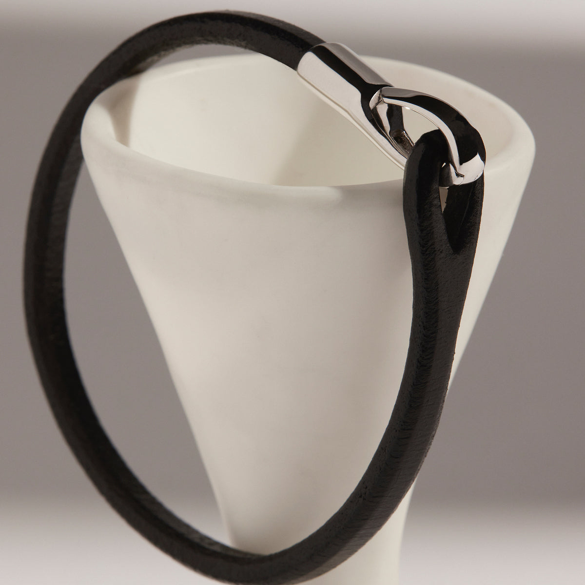 Kinship Men’s Leather and Steel Bracelet