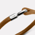 Kinship Men’s Leather and Steel Bracelet