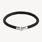 Black The Mariner Men’s Plaited Leather and Steel Bracelet