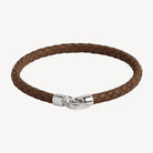 Tan The Mariner Men’s Plaited Leather and Steel Bracelet