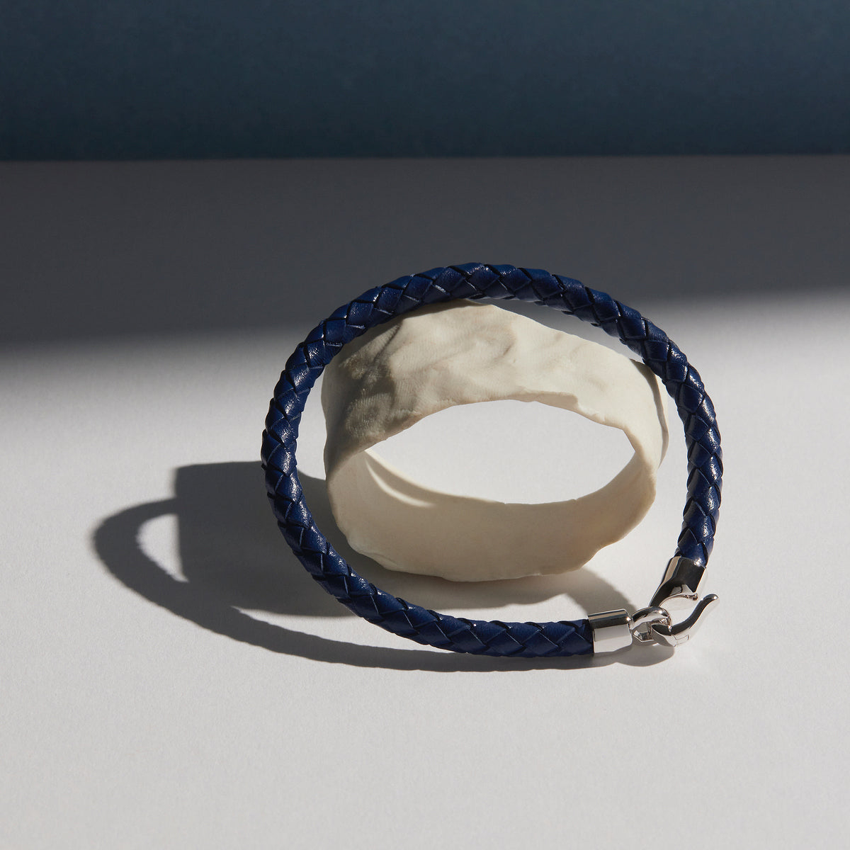 The Mariner Men’s Plaited Leather and Steel Bracelet