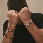 Kinship Men’s Leather and Steel Bracelet