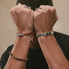 Kinship Men’s Leather and Steel Bracelet