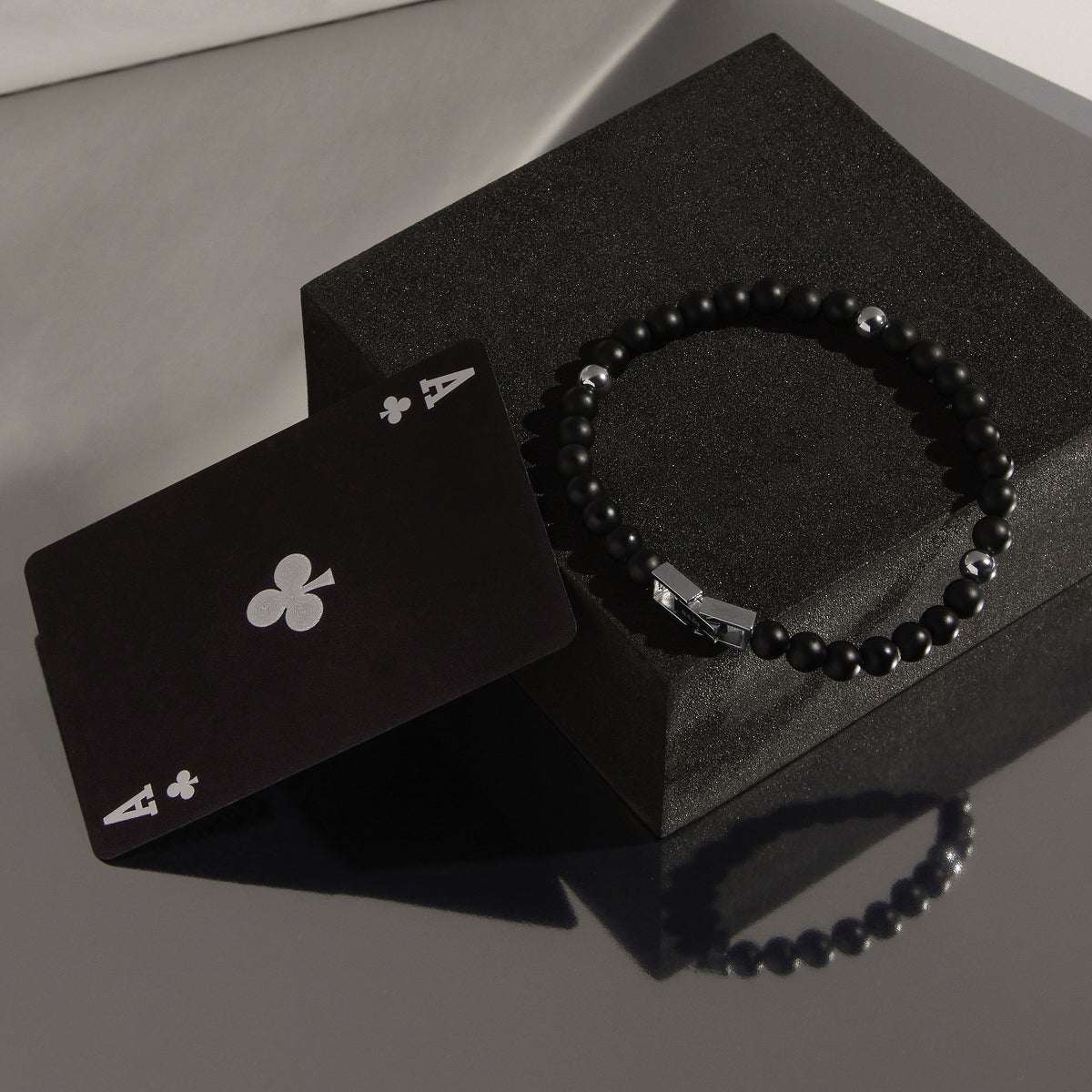 Atlas Men's 6mm Beaded Black Onyx Bracelet