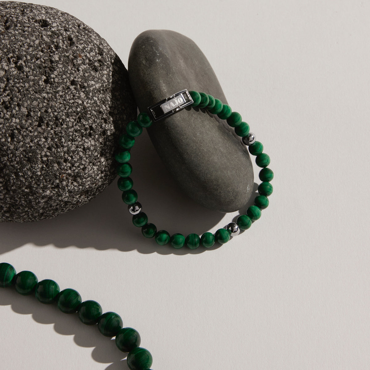 Atlas Men's 6mm Beaded Malachite Bracelet