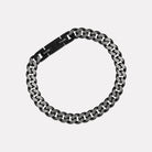 Stainless Steel Nero Men’s Steel Curb Chain Bracelet (Bold)