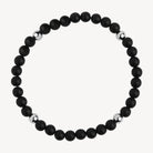 Apollo Men's 6mm Matt Onyx & Steel Elasticated Stretch Bracelet