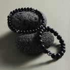 Apollo Men's 6mm Matt Onyx & Steel Elasticated Stretch Bracelet