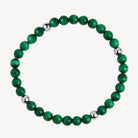 Apollo Men's 6mm Malachite Steel Elasticised Stretch Bracelet