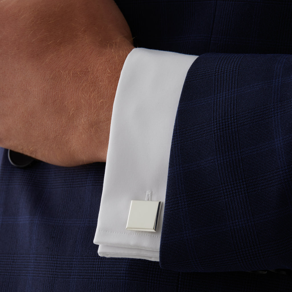 Clásico Square Men’s Silver Cufflinks