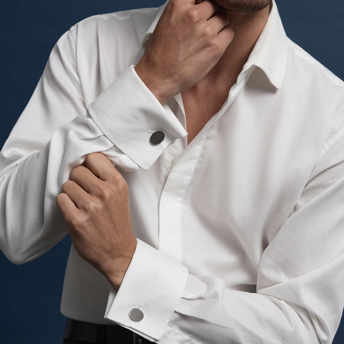 Orion Men's Brushed Stainless Steel Cufflinks