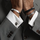 Pegasus Men's Brushed Stainless Steel Cufflinks