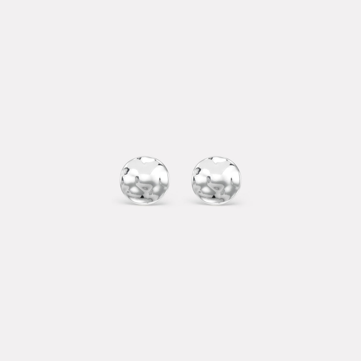 Sterling Silver Double Beat Stud Earring